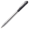 TANOSEE ノック式油性ボールペン 0.7mm 黒 (軸色:クリア) 1セット(100本:10本×10パック)