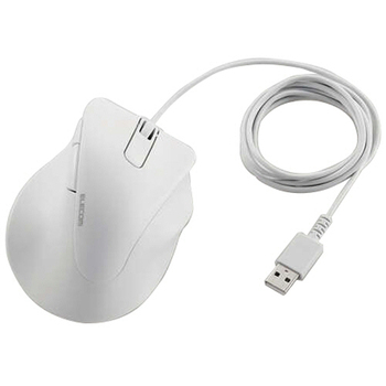 エレコム 静音 有線マウス EX-G 5ボタン Lサイズ ホワイト M-XGL30UBSKWH 1個