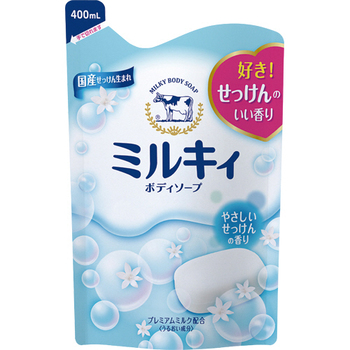 牛乳石鹸共進社 ミルキィボディソープ やさしいせっけんの香り 詰替用 400ml 1パック