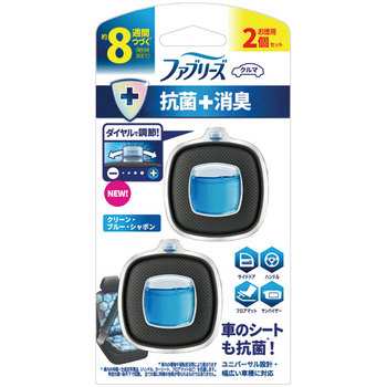 P&G ファブリーズ クルマ イージークリップ 抗菌+消臭 クリーン・ブルー・シャボン 2.5mL 1パック(2個)