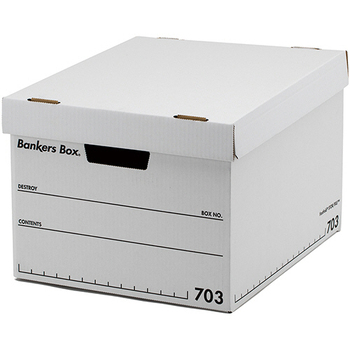 フェローズ バンカーズボックス 703sボックス A4 ふた付 ホワイト/ブラック 1005901 1セット(9個:3個×3パック)
