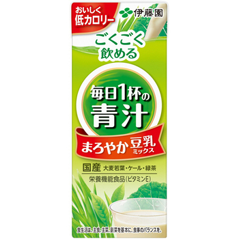 伊藤園 ごくごく飲める毎日1杯の青汁 豆乳ミックス 200ml 紙パック 1ケース(24本)