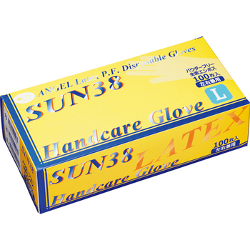 サンフラワー SUN38 ハンドケアグローブ 粉なし Lサイズ SUN38-L 1セット(1000枚:100枚×10パック)