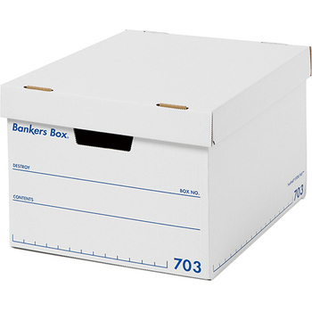 フェローズ バンカーズボックス 703sボックス A4 ふた付 ホワイト/ブルー 1006001 1セット(9個:3個×3パック)