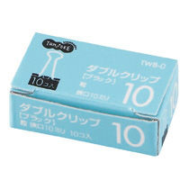 TANOSEE ダブルクリップ 粒 口幅10mm ブラック 1セット(300個:10個×30箱)