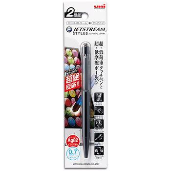 三菱鉛筆 ジェットストリーム スタイラス 単色ボールペン&タッチペン 0.7mm 黒 (軸色:ブラック) SXNT823507P24 1本