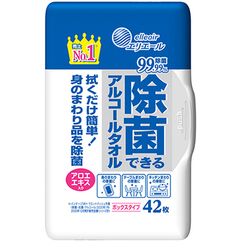 大王製紙 エリエール 除菌できるアルコールタオル ボックス本体 1個(42枚)