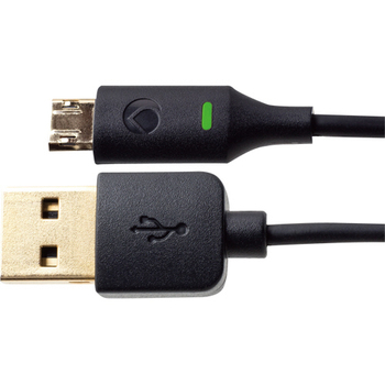 ディーフ 両挿し対応LED表示付micro USBケーブル 0.15m DCA-MBLED015BK 1本