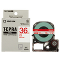 キングジム テプラ PRO テープカートリッジ 36mm 白/赤文字 SS36R 1個