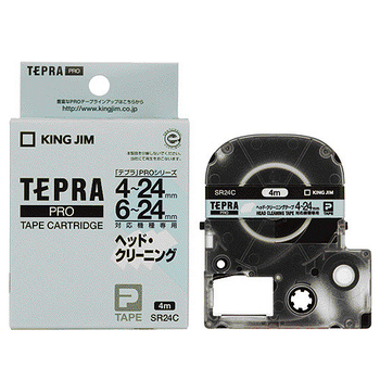 キングジム テプラ PRO テープカートリッジ ヘッドクリーニングテープ 24mm SR24C 1個