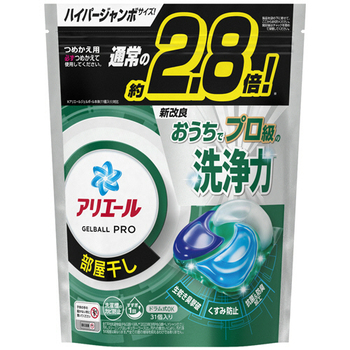 P&G アリエール ジェルボールプロ 部屋干し用 つめかえ用 ハイパージャンボ 1パック(31個)