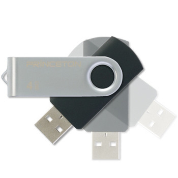 プリンストン USBフラッシュメモリー 回転式カバー 4GB ブラック PFU-T2KT/4GBK 1個