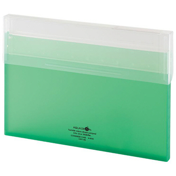 リヒトラブ AQUA DROPs コングレスケース A4ヨコ 150枚収容 黄緑 A-5035-6 1個