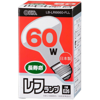 オーム電機 屋内用 長寿命レフランプ E26口金 60W LB-LR6660-FLL 1個