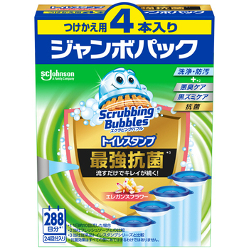 ジョンソン スクラビングバブル トイレスタンプ 最強抗菌 エレガンスフラワー つけかえ用 ジャンボパック 1パック(4本)