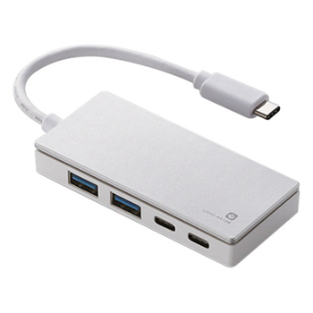 エレコム USB Type-Cコネクタ搭載USBハブ ホワイト U3HC-A412BWH 1個