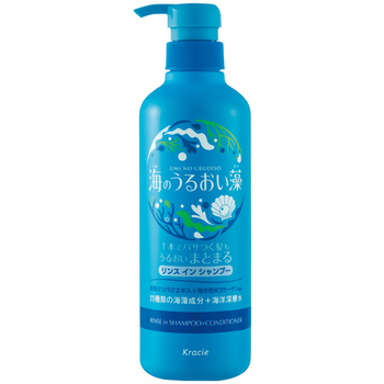 クラシエ 海のうるおい藻 うるおいケアリンスインシャンプー ポンプ付 490mL 1本