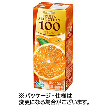 エルビー フルーツセレクション オレンジ100 200ml 紙パック 1ケース(24本)