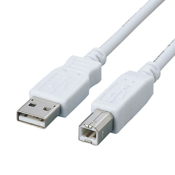 エレコム フェライトコア内蔵USB2.0対応ケーブル (A)オス-(B)オス 0.5m ホワイト USB2-FS05 1本