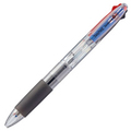 TANOSEE ノック式油性3色ボールペン(なめらかインク) 0.7mm (軸色:クリア) 1本