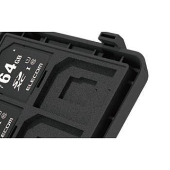 エレコム SD/microSDカードケース 耐衝撃 ブラック CMC-SDCHD01BK 1個
