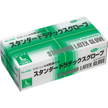 エブノ スタンダードラテックスグローブ No.430 パウダーイン L 1セット(2000枚:100枚×20箱)