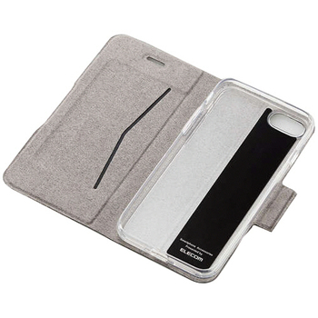エレコム iPhone SE 第3世代 レザーケース 手帳型 ULTRASLIM 磁石付 クリアケース カーボン調(ブラック) PM-A22SPLFUCB 1個