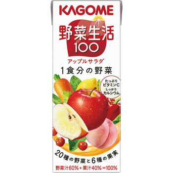 カゴメ 野菜生活100 アップルサラダ 200ml 紙パック 1ケース(24本)