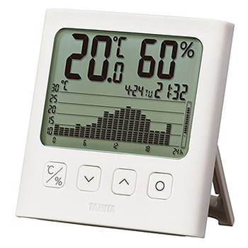 タニタ グラフ付きデジタル温湿度計 ホワイト TT-580-WH 1個