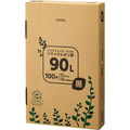TANOSEE リサイクルポリ袋 黒 90L BOXタイプ 1箱(100枚)
