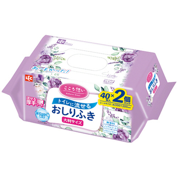 レック こころ想い流せるおしりふき 大判 E90793 1パック(80枚:40枚×2個)