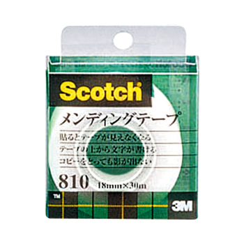 3M スコッチ メンディングテープ 810 小巻 18mm×30m クリアケース入 810-1-18C 1セット(10巻)