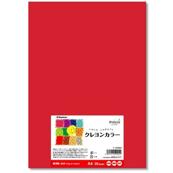 長門屋商店 いろいろ色画用紙 クレヨンカラー A4 あか ナ-CR001 1パック(20枚)