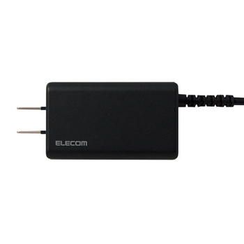 エレコム USB PowerDelivery 45W AC充電器(抗菌/Cケーブル一体型/2m) ブラック ACDC-PD1945BK 1個