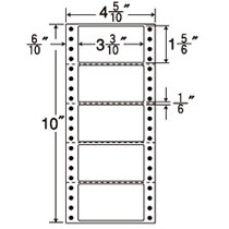 東洋印刷 ナナフォーム 連続ラベル Mタイプ 4_5/10×10インチ 5面 84×47mm MM4R 1箱(1000折:500折×2冊)