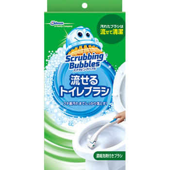 ジョンソン スクラビングバブル 流せるトイレブラシ フローラルソープ 本体 ブラシ4本付 1個