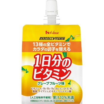 ハウスウェルネスフーズ 1日分のビタミンゼリー グレープフルーツ味 180g 1ケース(24個)