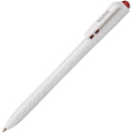 TANOSEE ノック式油性ボールペン 0.7mm 赤 (軸色:白) 1箱(10本)