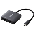 エレコム USB Type-C - HDMI変換アダプター 2ポート ブラック AD-CHDMI2BK2 1個