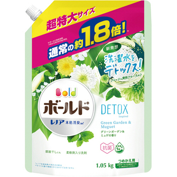 P&G ボールドジェル グリーンガーデン&ミュゲの香り つめかえ用 超特大 1.05kg 1個