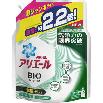 P&G アリエール バイオサイエンスジェル 部屋干し用 つめかえ用 超ジャンボ 1520g 1パック