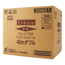日本製紙クレシア クレシア EFトイレットロール 個包装 ダブル 芯あり 40m 1パック(80ロール)