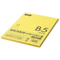 TANOSEE αエコカラーペーパーII B5 イエロー 少枚数パック 1冊(100枚)