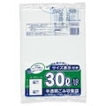 ジャパックス 容量表示入りポリ袋 乳白半透明 30L TSN30 1セット(600枚:10枚×60パック)