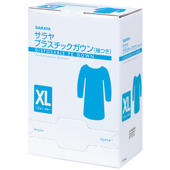 サラヤ プラスチックガウン ゴム袖式 XLサイズ 1箱(12枚)