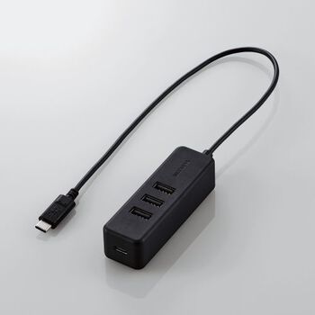 エレコム PD充電対応 USB Type-Cハブ(USB2.0) 3ポート ブラック U2HC-T431PBK 1個