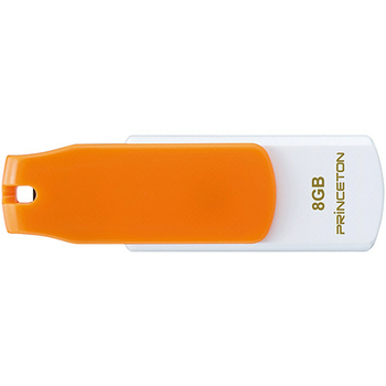 プリンストン USBフラッシュメモリー ストラップ付き 8GB オレンジ/ホワイト PFU-T3KT/8GRTA 1個