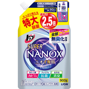 ライオン トップ スーパーNANOX ニオイ専用 詰替用 特大 900g 1個