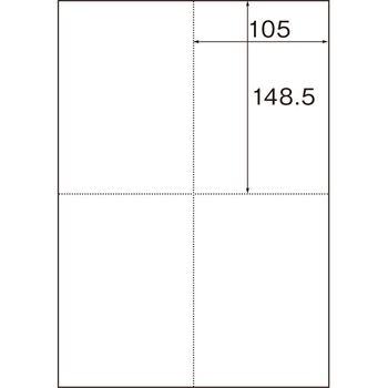 TANOSEE レーザープリンタ・インクジェット用 4分割はがき用紙 A4 郵便枠なし 1冊(100枚)