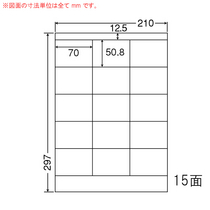 東洋印刷 ナナワード シートカットラベル マルチタイプ A4 15面 70×50.8mm LDZ15M 1箱(500シート:100シート×5冊)